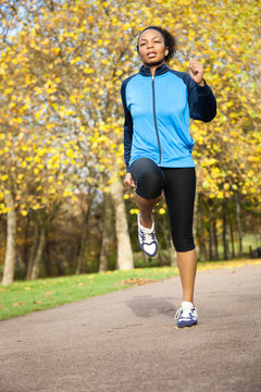 Young woman jogging in park