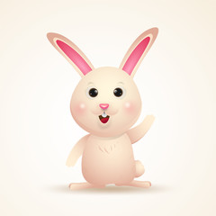 Obraz premium Adorable Bunny character. Happy Easter day cartoon isolated.
