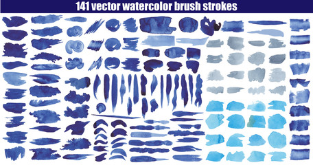 Set of watercolor stain. Spots on a white background. Watercolor texture with brush strokes. Gradients with overlay. - obrazy, fototapety, plakaty