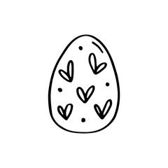 Easter egg cute cartoon hand drawn vector doodle illustration. Isolated on white background. Easy to change color. Funny easter egg. Easter holiday design element, art. Cute decorative element. 