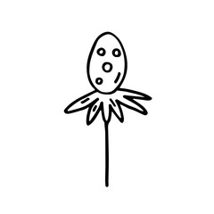 Easter egg cute cartoon hand drawn vector doodle illustration. Isolated on white background. Easy to change color. Funny easter egg. Easter holiday design element, art. Cute decorative element. 