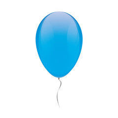 blue happy holiday air flying balloon isolated on white background.