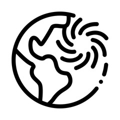 Cyclone Planet Icon Vector. Outline Cyclone Planet Sign. Isolated Contour Symbol Illustration