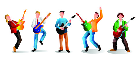 guitarist character vector
