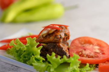 Appetizers with spicy sardine mixed with herb