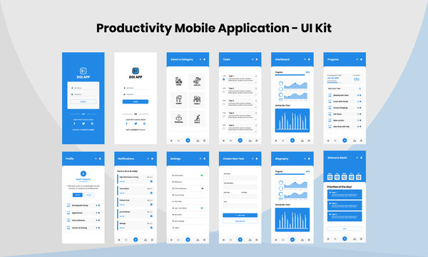 Productivity Mobile Application - UI Kit