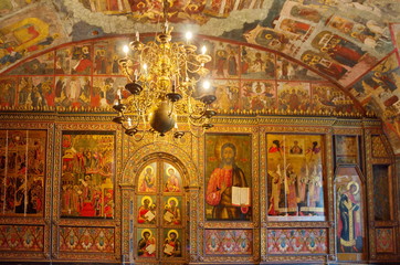 Fototapeta na wymiar Yaroslavl, Russia - July 25, 2019: Interior of the temple of Elijah the Prophet