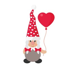 valentines dwarf girl with lovely balloon