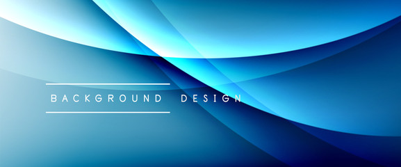 Wave liquid style lines with shadows and light on gradient background. Trendy simple fluid color gradient abstract background with dynamic straight shadow line effect