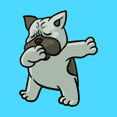 Vector cute dabbing pug