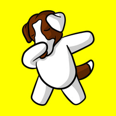 Vector cute dabbing jack russel terrier