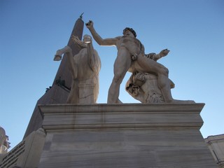 Fontana dei Dioscuri. Piazza del Quirinale, jedno z siedmiu wzgórz, Roma. - obrazy, fototapety, plakaty
