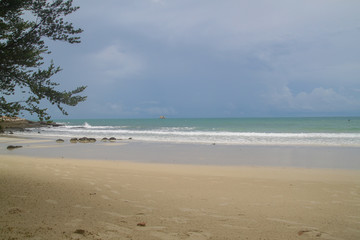 view of landscape sea and sand bay in island at thailand