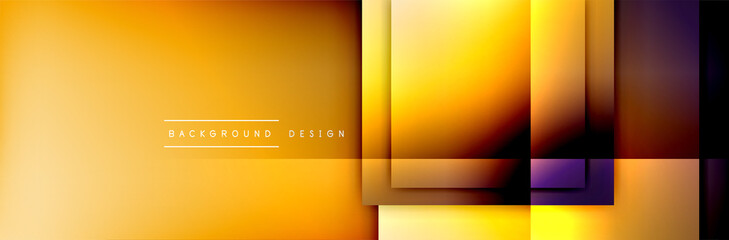 Square shapes composition geometric abstract background. 3D shadow effects and fluid gradients. Modern overlapping forms