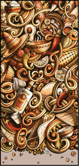 Mexican food hand drawn doodle banner. Cartoon detailed flyer.
