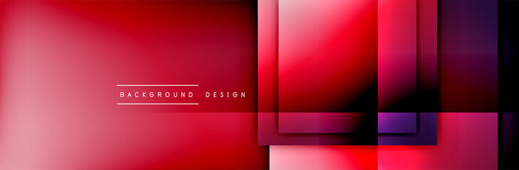 Obraz premium Square shapes composition geometric abstract background. 3D shadow effects and fluid gradients. Modern overlapping forms