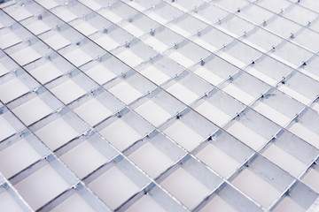 Industrial galvanized metal grid. Metal template background