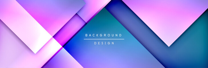 Square shapes composition geometric abstract background. 3D shadow effects and fluid gradients. Modern overlapping forms