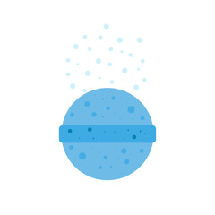 Bath bomb isolated on transparent background. Pink cosmetic spa ball with shadow. Realistic style. Vector illustration.