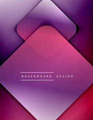 Rounded squares shapes composition geometric abstract background. 3D shadow effects and fluid gradients. Modern overlapping forms.