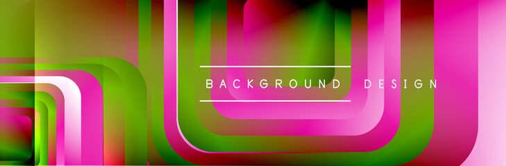 Round squares shapes composition geometric abstract background. Vector Illustration