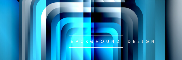 Fototapeta premium Round squares shapes composition geometric abstract background. Vector Illustration