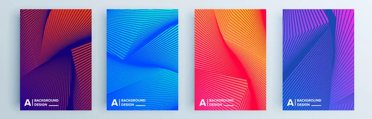 Foto op Canvas Modern abstract covers set, minimal covers design. Colorful geometric background, vector illustration. © Lepusinensis
