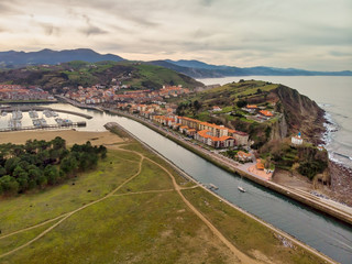 Fototapeta na wymiar Town of Zumaia aerial view, Guipuzcoa, Basque Country, Spain.