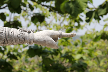 Guardian giant statue at Wat Ban Pong, Chiangmai, Northern Thailand.