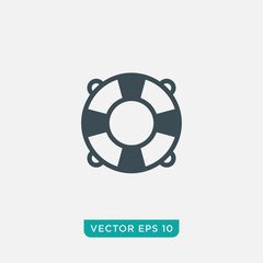 Fototapeta premium Life Buoy Icon Design, Float Icon Vector EPS10