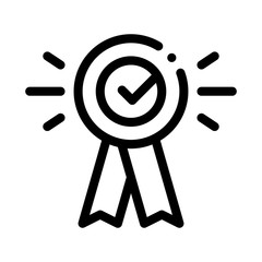 Award Medal Check Icon Vector. Outline Award Medal Check Sign. Isolated Contour Symbol Illustration