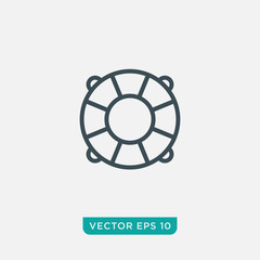 Fototapeta premium Life Buoy Icon Design, Float Icon Vector EPS10