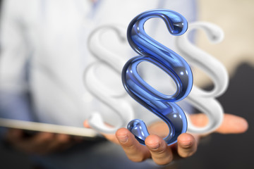 paragraph law sign digital in hand
