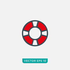 Life Buoy Icon Design, Float Icon Vector EPS10