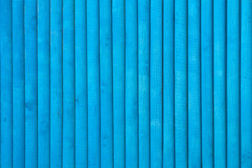 Blue wooden planks background. Vertical wooden planks.