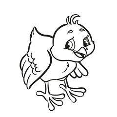 Fototapeta premium Cute chick. Spring vector illustration. Outlined for coloring book.