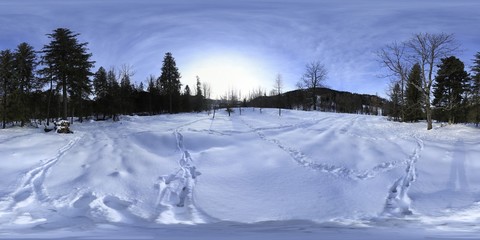 Fototapeta na wymiar Winter Landscape HDRI Panorama