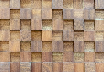 Wooden wall panel with 3D effect. Volumetric wooden texture.