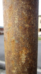 Rusty column in close-up