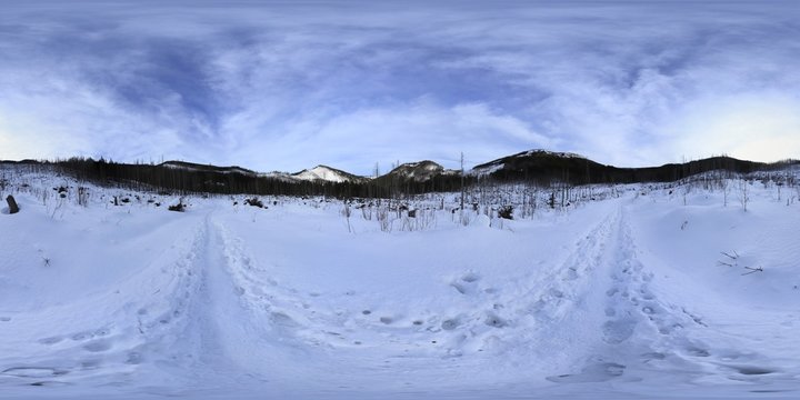 HDRI Winter Panorama in Tatra Mountains