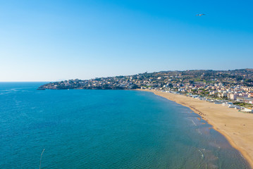 Obraz premium Gaeta (Italy) - The little port city on the sea, province of Latina, with 'Montagna Spaccata' broken mountain and 'Grotta del Turco' cave