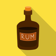 Isolated object of rum and bottle symbol. Collection of rum and stopper vector icon for stock.