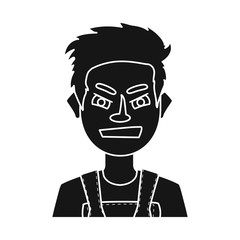 Isolated object of guy and grimace logo. Set of guy and hatred stock symbol for web.