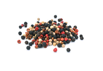 Colored Peppers Mix on the white background