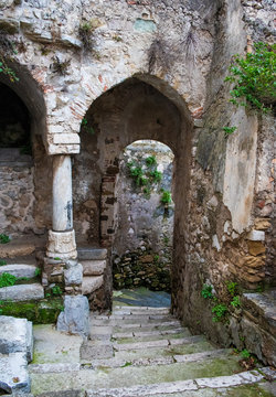 Gaeta (Italy) - The little port city on the sea, province of Latina, with 'Montagna Spaccata' broken mountain and 'Grotta del Turco' cave