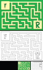 Easy alphabet maze - letter R