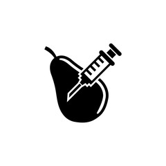 Genetically Modified Pear, GMO Fruit Flat Vector Icon