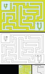Easy alphabet maze - letter U