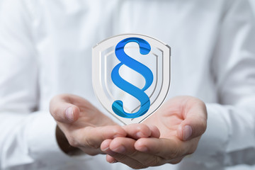 paragraph law sign digital in hand