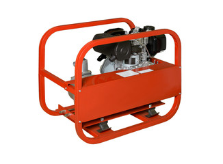 Fototapeta premium Mobile, portable mobile diesel or gasoline generator, control unit isolated on a white background.